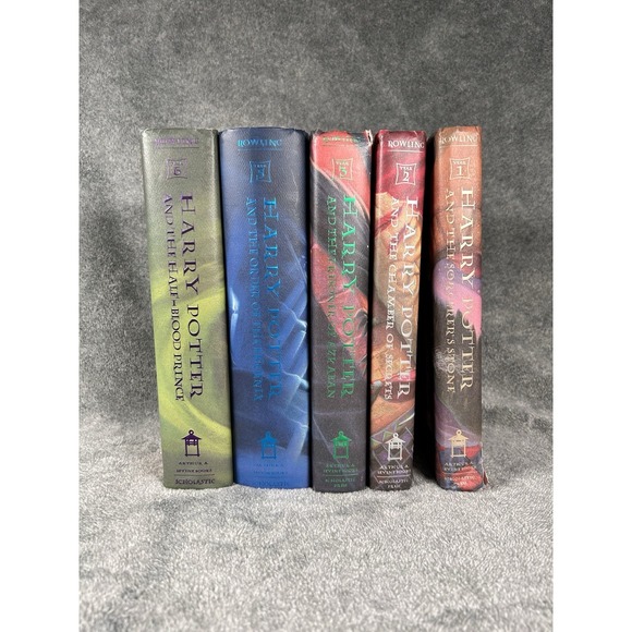 Harry Potter Books Hardcover Lot of 5 1,2,3,5,6 - 1st US Edition - Picture 2 of 9